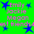 Green background with blue star shapes and pink text listing names and 'est friends4' in a pattern