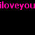 Pixelated text 'iloveyou' in multiple colors with a small green square icon on black background.