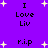 Purple background with white starbursts and black text reading 'I Love Liv' and 'r.i.p' in pixelated font.