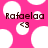 Pixelated pink background with white circles, brown text 'Rafaelaa' and '43', static image.