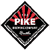 Pixelated diamond-shaped icon with red and black color scheme featuring stylized text "PIKE" over a dark background with red accents.