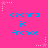 A static image with a bright pink background featuring repeated text and star motifs in blue and white.