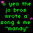 Green pixelated text on black background with pink stars, repeating 'o yea the jo bros wrote a song 4 me "mandy"' in multiple
