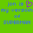 Green background with blue pixelated text reading 'jon is my versoin of SUPERMAN' and a purple heart symbol replacing the word 'is'.