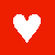A 3x3 grid of pixelated heart icons in various solid colors with a black frame containing text at the bottom center.