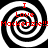 Four identical black-and-white spiral patterns arranged in a with red text overlaid on each spiral