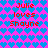 Pixelated text 'Julie loves Shayne' repeats on a pink background with blue heart pattern, with a gray rectangle overlay on the right side.