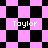 Pixelated checkerboard pattern with pink and black squares, four instances of the text 'Taylor' in light gray font, and a distorted right section.