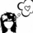 Black-and-white cartoon figure with thought bubble containing heart, pink text reading 'always thinkin of you JAK ♡ ALA' on black background.