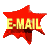Red star-shaped icon with yellow text 'E-MAIL' on gray background, showing multiple variations of the same design.
