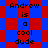 Pixelated text 'Andrew is a cool dude' repeated on a red and blue checkered background with shifting diamond patterns.