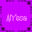 A static purple square icon with four identical 'AMY89' text instances arranged in a , bordered by black dashed lines and asterisk corner markers