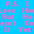 A static image with a bright blue background displaying repeated pink text in a pattern, partially obscured by a gray rectangle at the bottom right