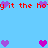 Pixelated red text 'git the hoyit the ho' repeats across a light blue background with purple heart icons in three