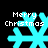 Four cyan snowflakes with 'Merry Christmas' text on black background, each snowflake has distinct pixelated design variations.