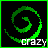 Animated green spiral icon with "crazy" text on black background, displayed as 8-frame contact sheet showing sequential motion frames.