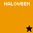 Four display 'HALLOWEEN' text with a black star and orange star icon changing between frames