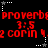 Red text on black background displays repeated phrases 'proverbs', '3:5', and '2 corin' with white and gray star icons above and below.
