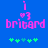 Pixelated pink text 'brigand' with a heart symbol above it on blue background, green plus signs below; animation changes one green plus sign's color from light to dark.