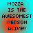 Pixelated text on cyan background with red glow effect, repeated four times in