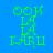 Green pixelated text 'OOH LA LA KARLI' on blue background with pink rectangular blocks shifting positions across frames.