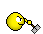 Animated contact sheet of a yellow cartoon character performing actions with a hammer and blocks on gray background