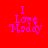 Red background with purple text "I Love Maddy" arranged in a pyramid, partially overlaid by white horizontal bars in different positions across frames.