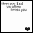 Four display text "I love you but you tell me I miss you" with varying heart symbols and color changes across frames