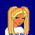 A cartoon cheerleader with blonde pigtails and a white top, holding blue-and-white pom-poms, shown in multiple animation frames with changing foot positions and text labels.