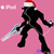 Pixelated buddy icon split into two sections: left side shows a black silhouette with Santa hat holding sword on pink background, right side displays white text "HALO 2 IPOD" on black background.