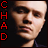 Two side-by-side pixelated images of a person with light skin and dark hair, each featuring vertical text reading CHAD on the left.