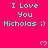 Cyan text on bright pink background reads "I Love You Nicholas :)" with pixelated hearts, arranged in a pattern
