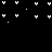 Animated sequence of purple pixelated hearts and text 'I LOVE THEM' on black background, with varying heart shapes and text visibility across frames.