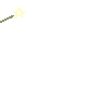 Animated sequence of a yellow star with a brown stick emitting expanding yellow particle trails against gray background.