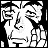 Pixelated black-and-white animated contact sheet showing two frames of a character with spiky hair and a jacket, alongside text reading "Anime IM" and "COM" on a transparent background.