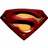 A static image featuring a red and yellow Superman logo on white background, with blue pixelated text on red sections reading "i am in <3 with SUPER-MAN!!! wanna know why? cuz i am SUPER-SLAVIN !!!!!".
