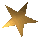 Five golden stars with yellow highlights on a gray background, each star showing slight variations in orientation and color gradient.