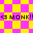 <9 MONK! text appears on a yellow and pink checkered background with two distinct diamond-patterned sections.