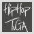 Pixelated white text on dark gray background reads 'hiphop' above 'TGA' with visible anti-aliasing and blocky rendering style.
