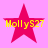 Four red star-shaped icons with yellow text "MollyS27" on a pink background, each showing different pixelation levels.