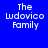 Blue background with white text "The Ludovico Family" and red rectangular overlays in various positions across six