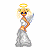 A pixelated angel icon with a halo, wings, and flowing dress on the left side of a contact sheet; green text "Original Icons .com" on a dark background on the right side.