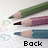 Three colored pencils (green, purple, blue) arranged horizontally on a white background with faint heart outlines, with text changing from 'Back' to 'To' to 'School'.
