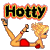 Pixelated buddy icon featuring a blonde cartoon woman in red lingerie lying on her side with legs raised, next to green text reading "Original Icons .com" on a dark background.
