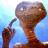 Pixelated cartoon character holding a phone with text "E.T. phone home" on the right side of the image.