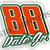 A four- shows a racing-themed buddy icon with orange '88' numerals, a driver in a racing suit, a person in a cap, and a green race car with text