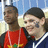 Pixelated image of two people on a blue background with text overlays including "penn state," "#24," and "jordan norwood<3."