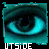 pixelated cyan eyes with black outlines, each eye displaying subtle variations in pupil shape and iris texture