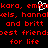 Red pixelated text on black background with white cursor-like shape, displaying names and friendship phrases.