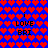 Pixelated icon with blue background and red heart pattern, displaying text "i LOVE BRI" in two identical sections.